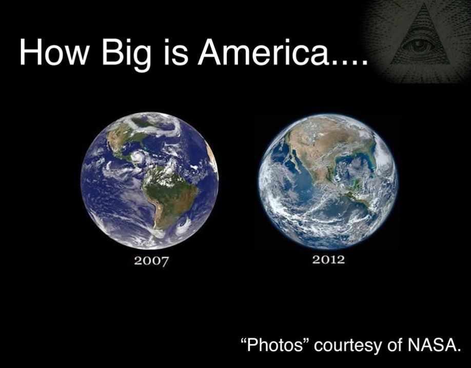 Over the years the size of America has changed according to official NASA 