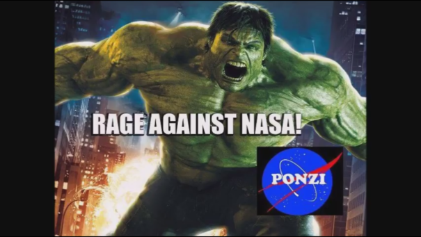 Bruce Banner, the mild mannered scientist, told NASA: "Don't make 'em Angry, because they turn into the incredible HULK!"