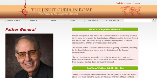 10 Dec 2015 Screen shot Superior General of the Society of Jesus Adolfo Nicolás