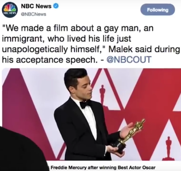 February 2019 SJW wokeness infects corporate entertainment at the Oscars.